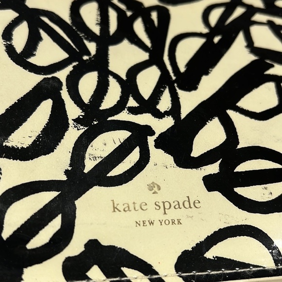 Kate Spade Large Zip Top Patent Clutch Pouch Bag Eyeglasses Theme - Picture 5 of 8